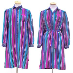 VINTAGE SCHRADER SPORT - petite shirt dress - bright 80s